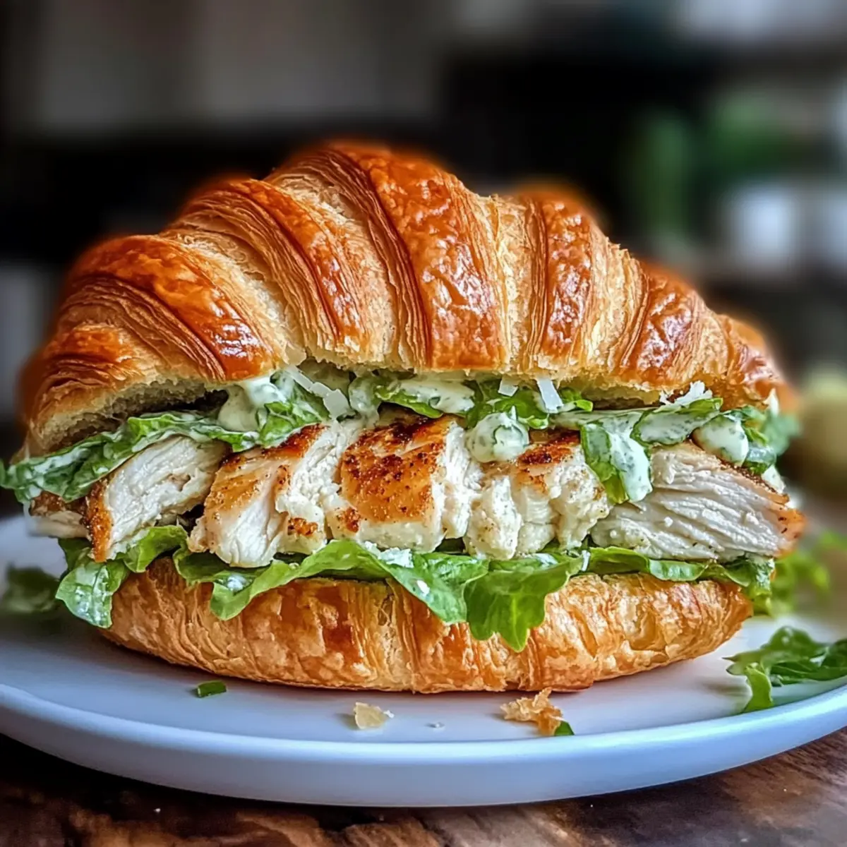 Hähnchen Caesar Croissant Sandwich für jeden Anlass