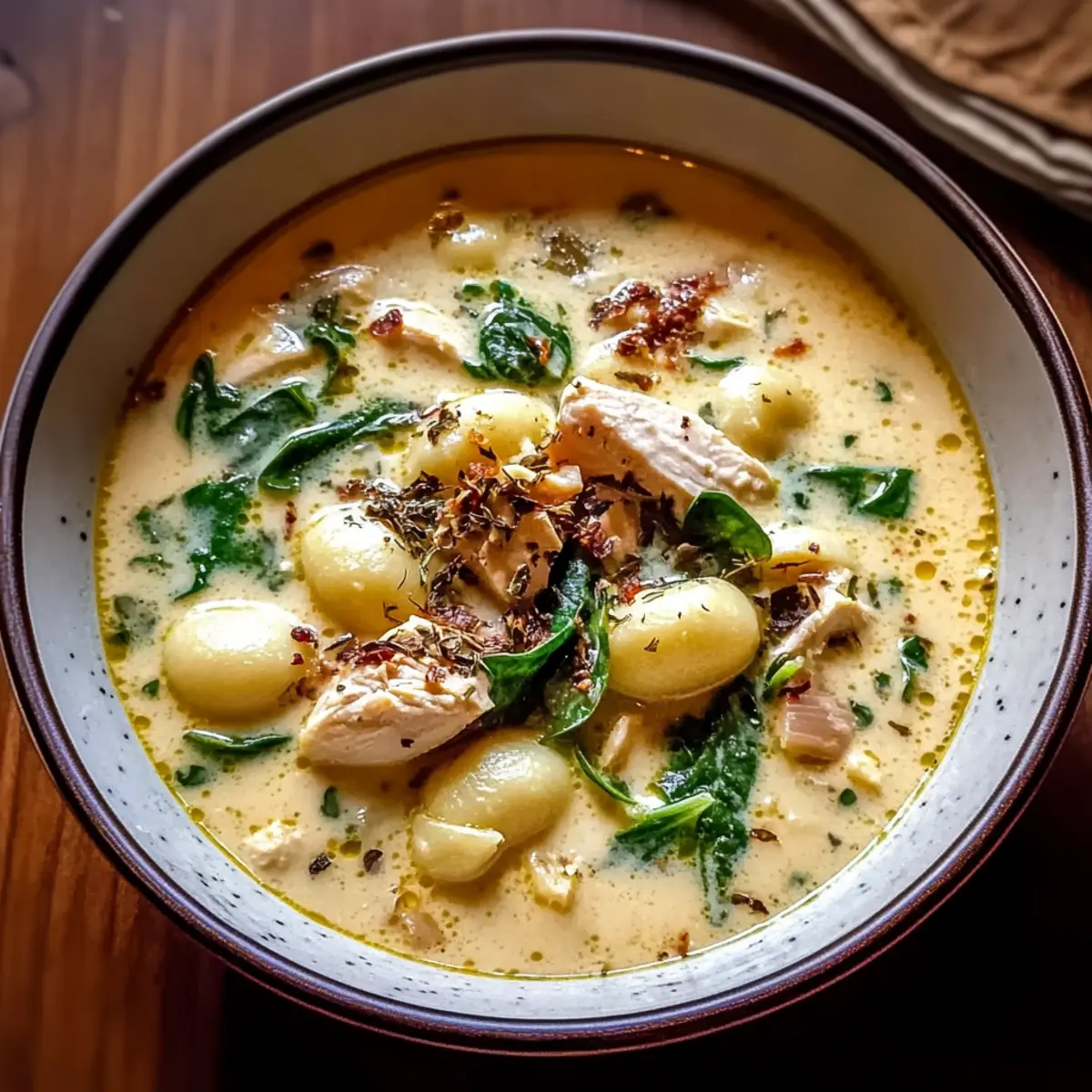 Hühnchen Gnocchi Suppe für gemütliche Abende