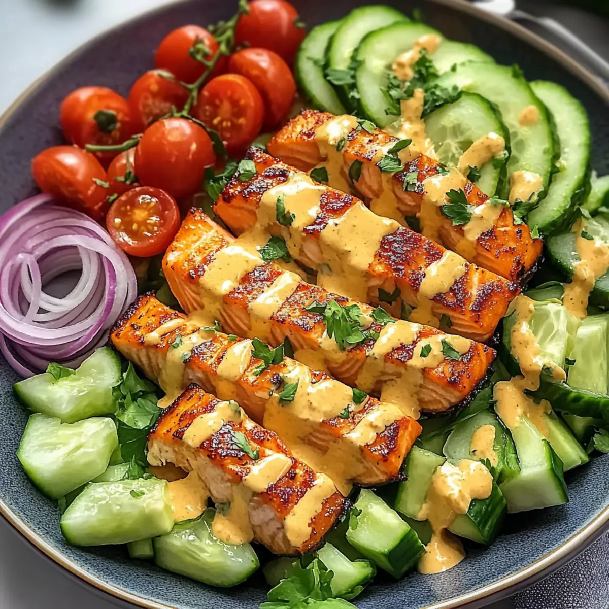 Cremiger Bang Bang Lachs Salat für schnelle Abende