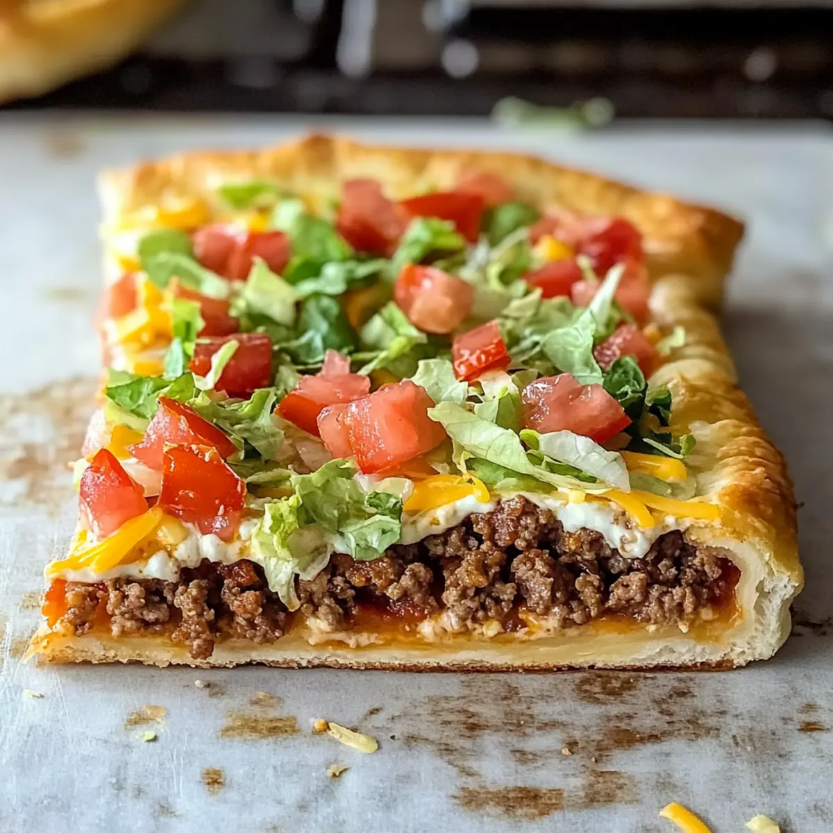 Crescent Roll Taco Pizza für ein schnelles Abendessen