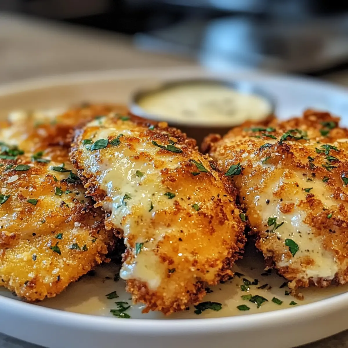 Knoblauch Parmesan Ranch Smash Hähnchen Rezept