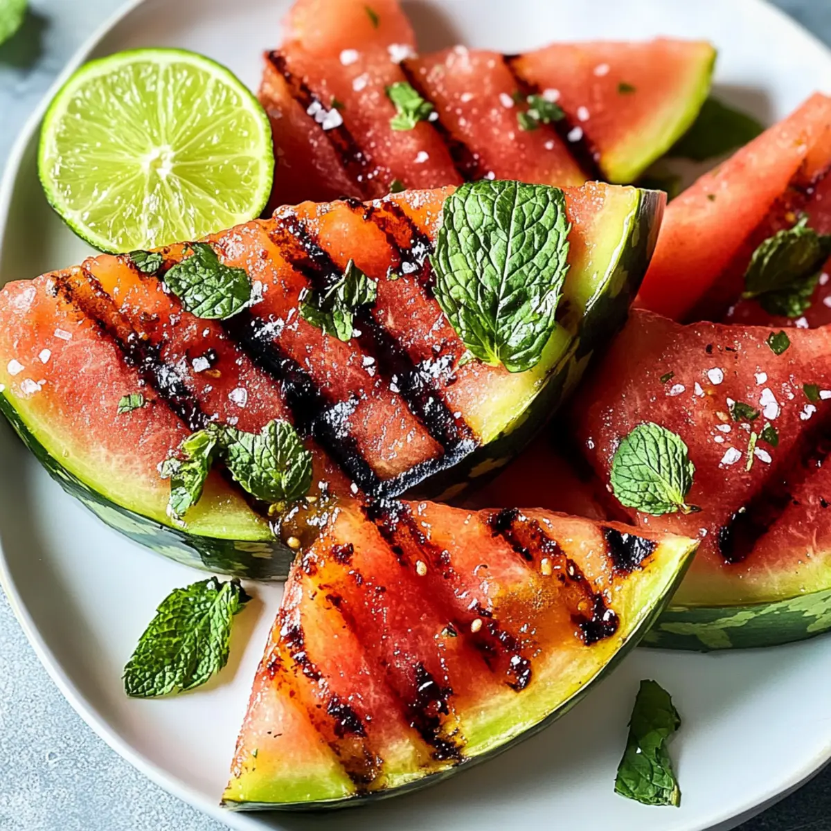 Gegrillte Wassermelone mit Honig-Limetten-Marinade