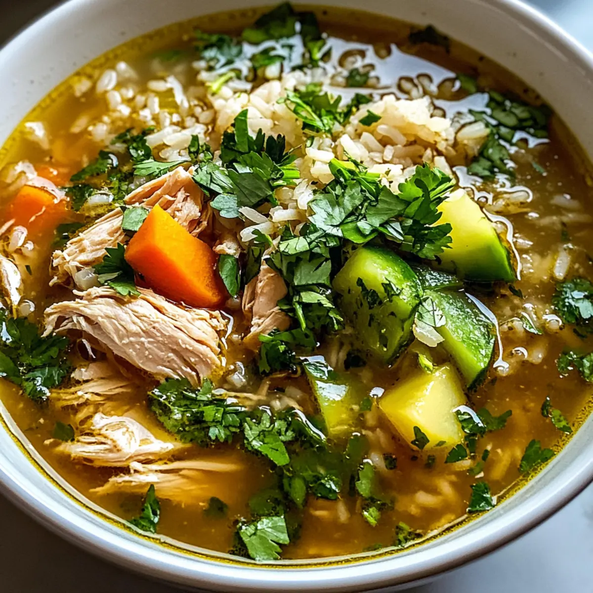 Hühner-Reis-Suppe mit besonderem Kräuter-Extrakt