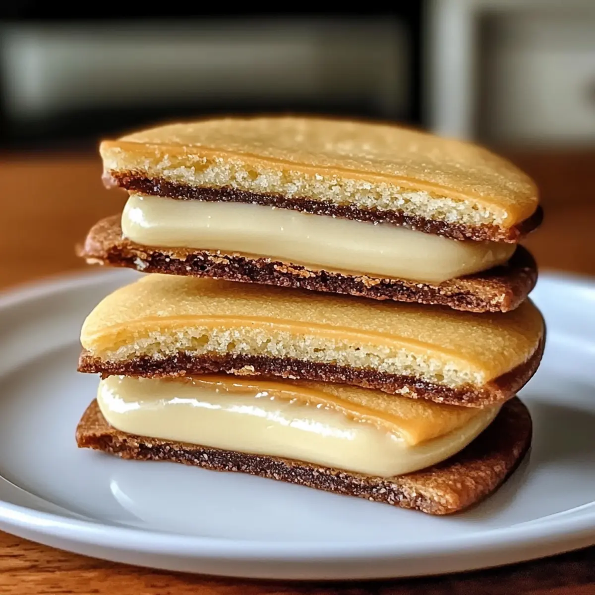 Japanische Sandwichkekse mit cremigem Ganachefüllung