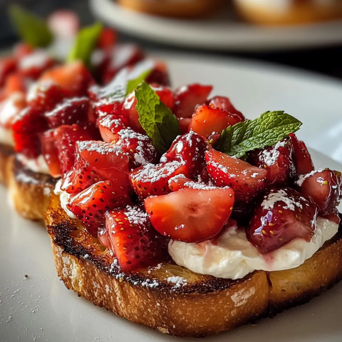 Knusprige Erdbeer-Dessert-Bruschetta für den Sommer