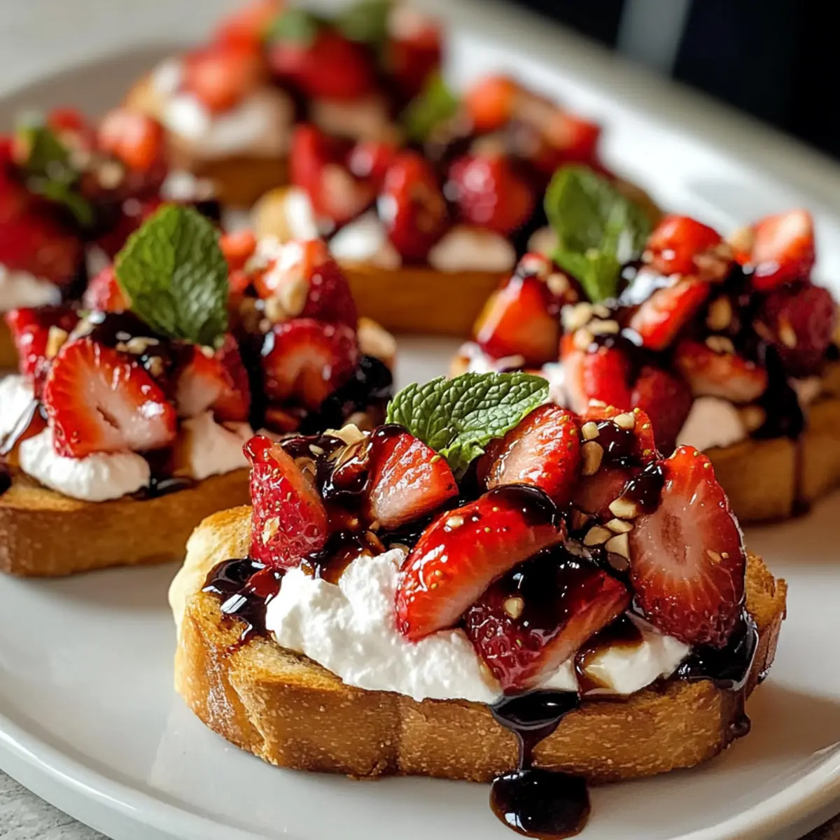 Knusprige Erdbeer-Dessert-Bruschetta für den Sommer
