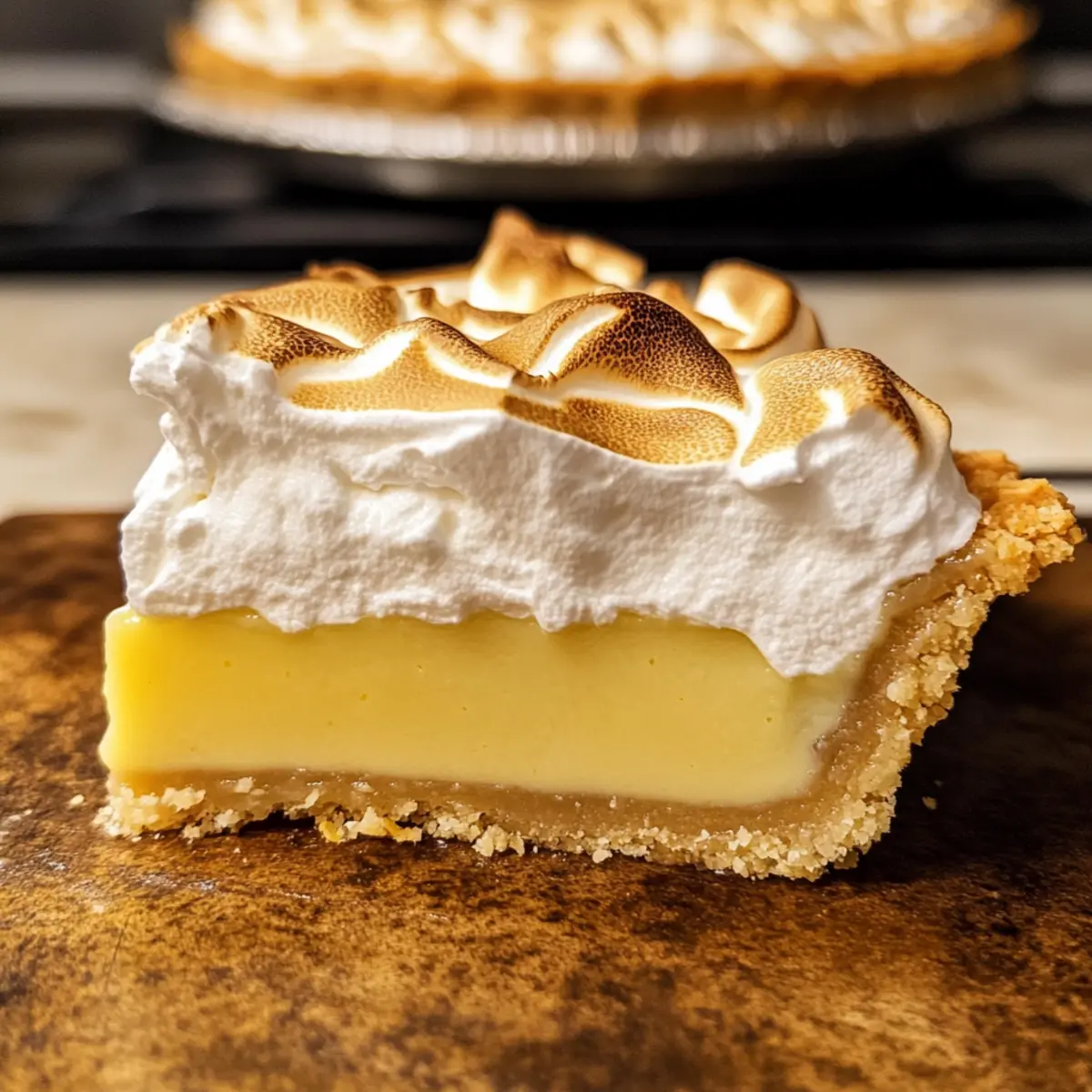 Zitronen-Baiser-Torte mit knusprigem Boden