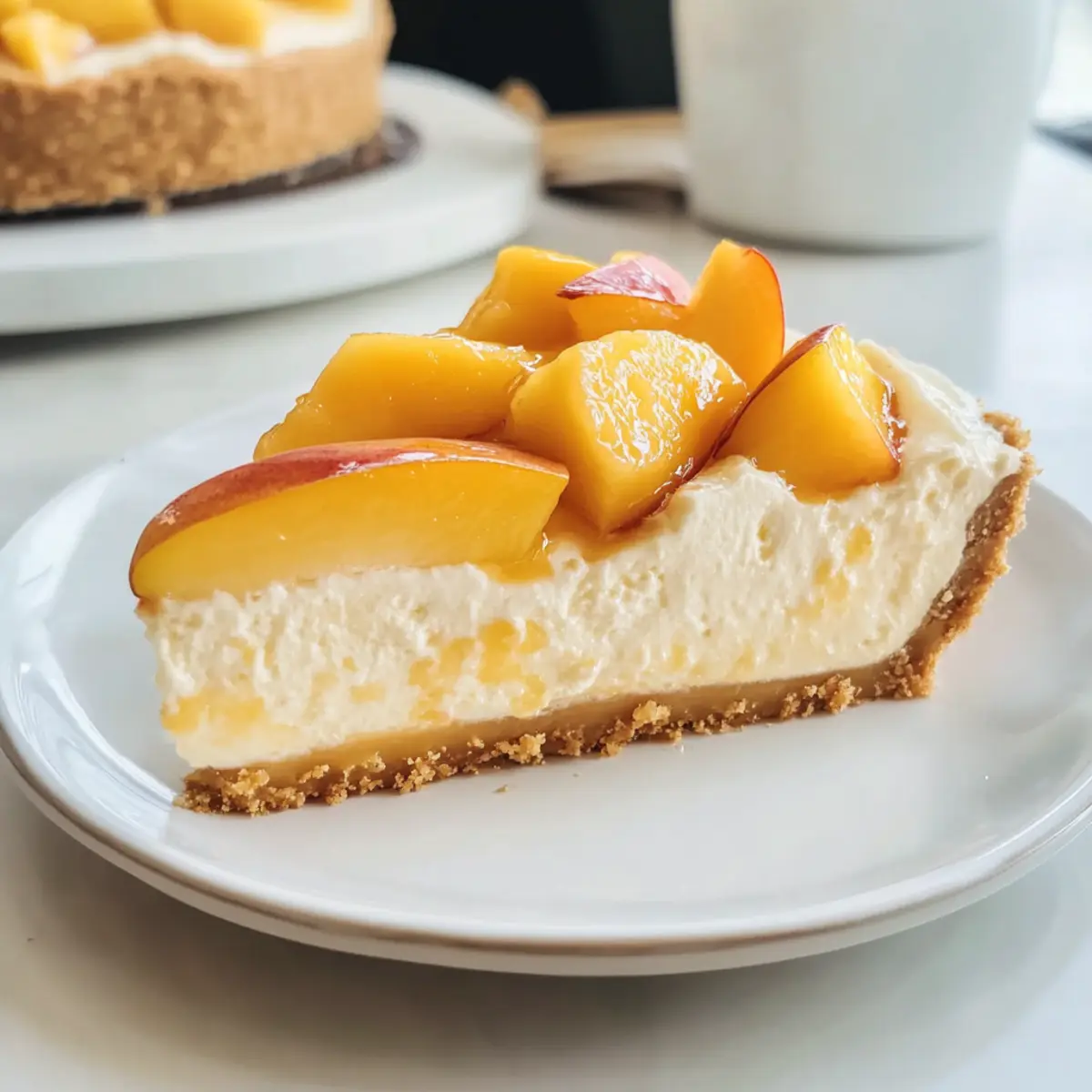 Cremiger No-Bake Pfirsich-Cheesecake für den Sommer