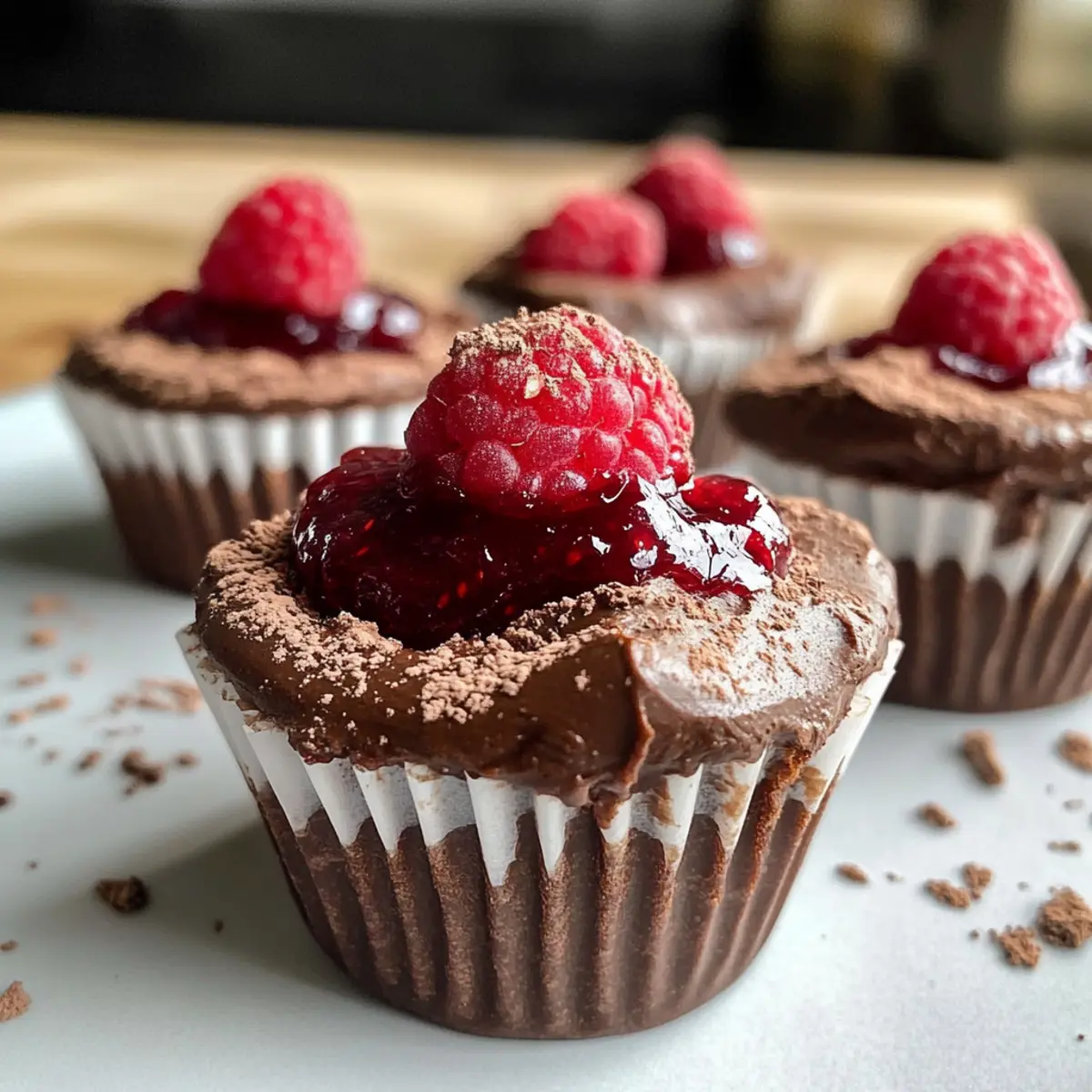 Keine Backen Himbeer Schokoladenmousse Becher für Dich