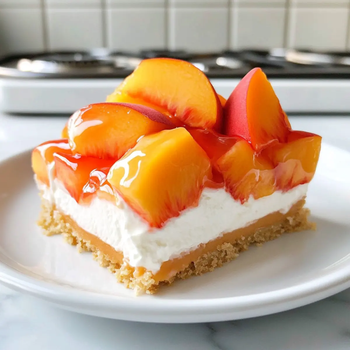 No-Bake Frischer Pfirsich Käsekuchen Genuss