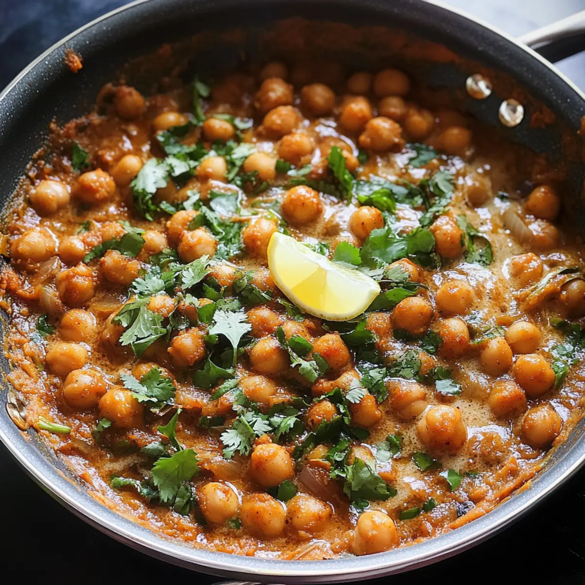 Ein-Pfannen-Harissa-Kichererbsen mit Zwiebeln