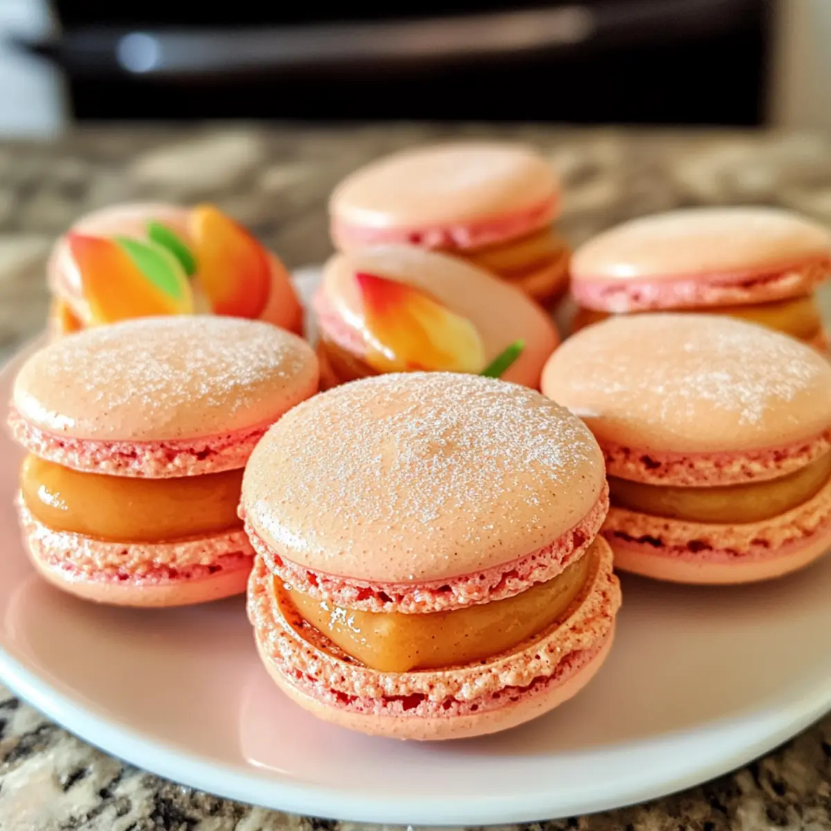 Pfirsich-Macarons mit Zimt-Cremefüllung