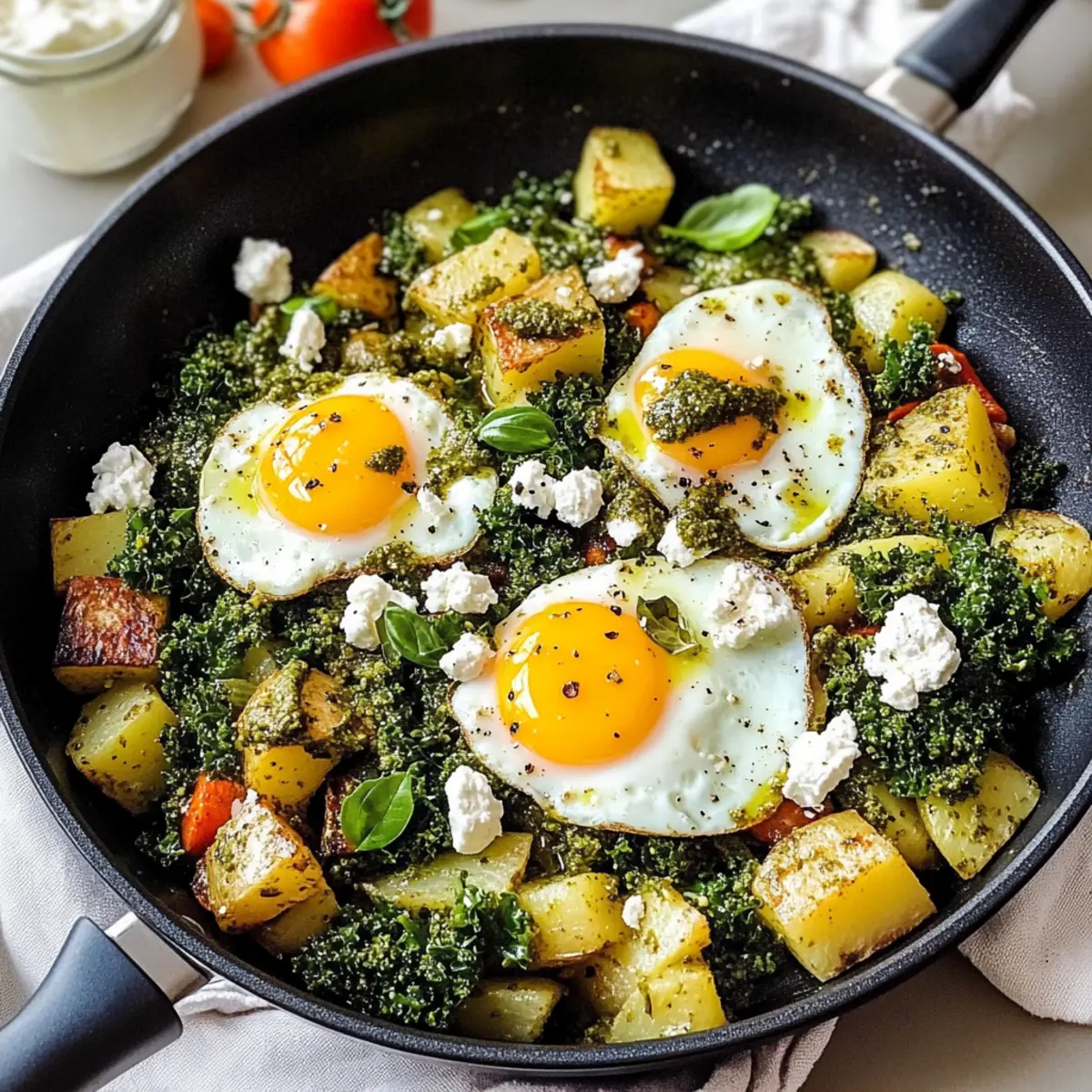 Pesto-Eier & Kartoffel-Pfanne schnell und lecker