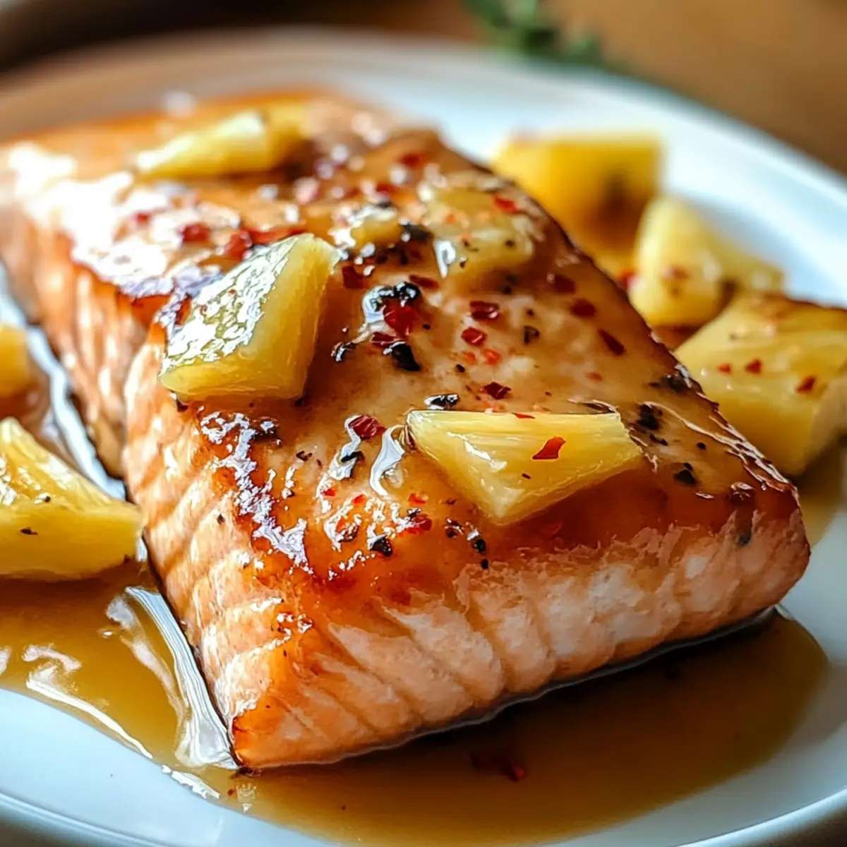 Ananas-Glasierter Lachs für schnelles Abendessen