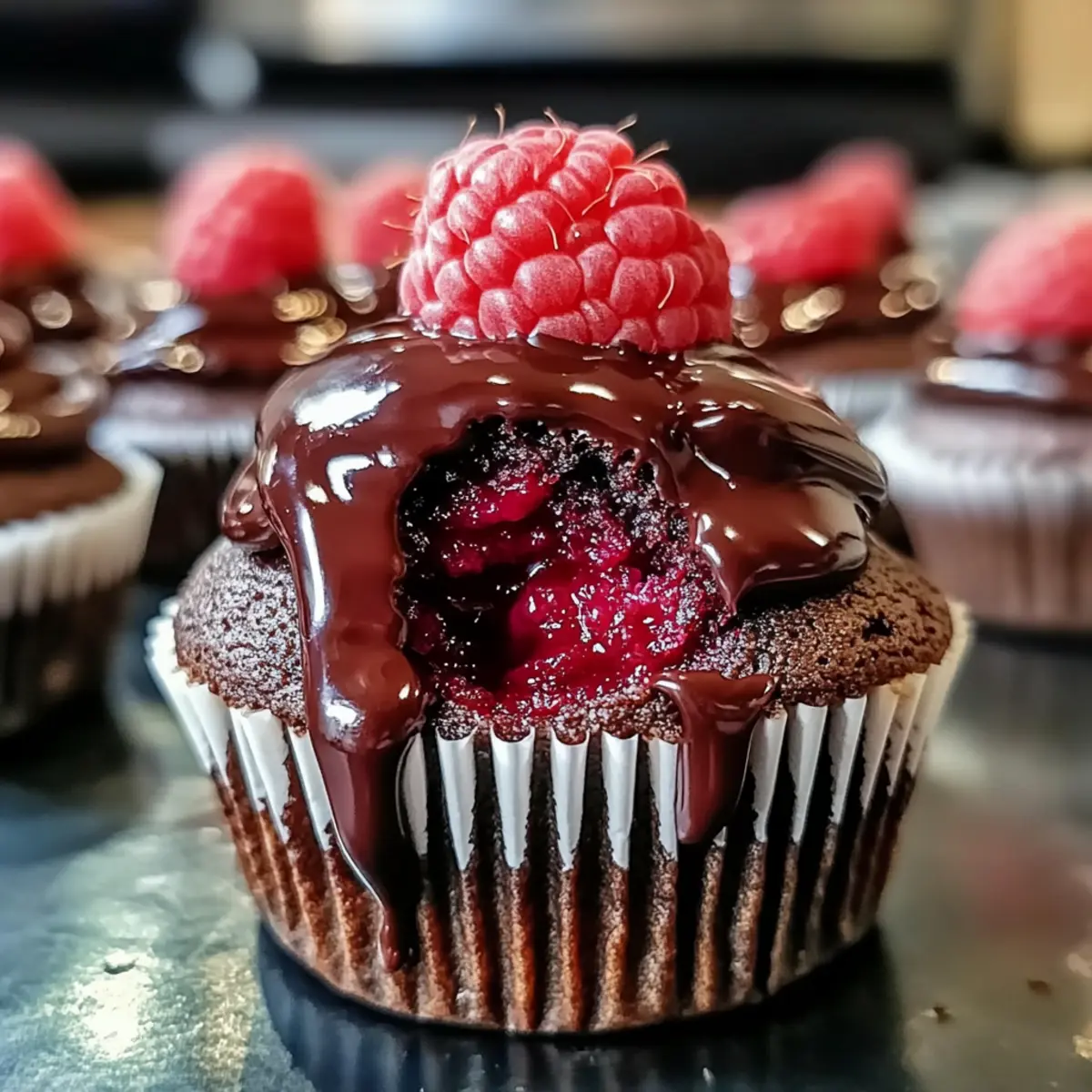 Himbeer-Schokoladen-Lava-Cupcakes für Anfänger