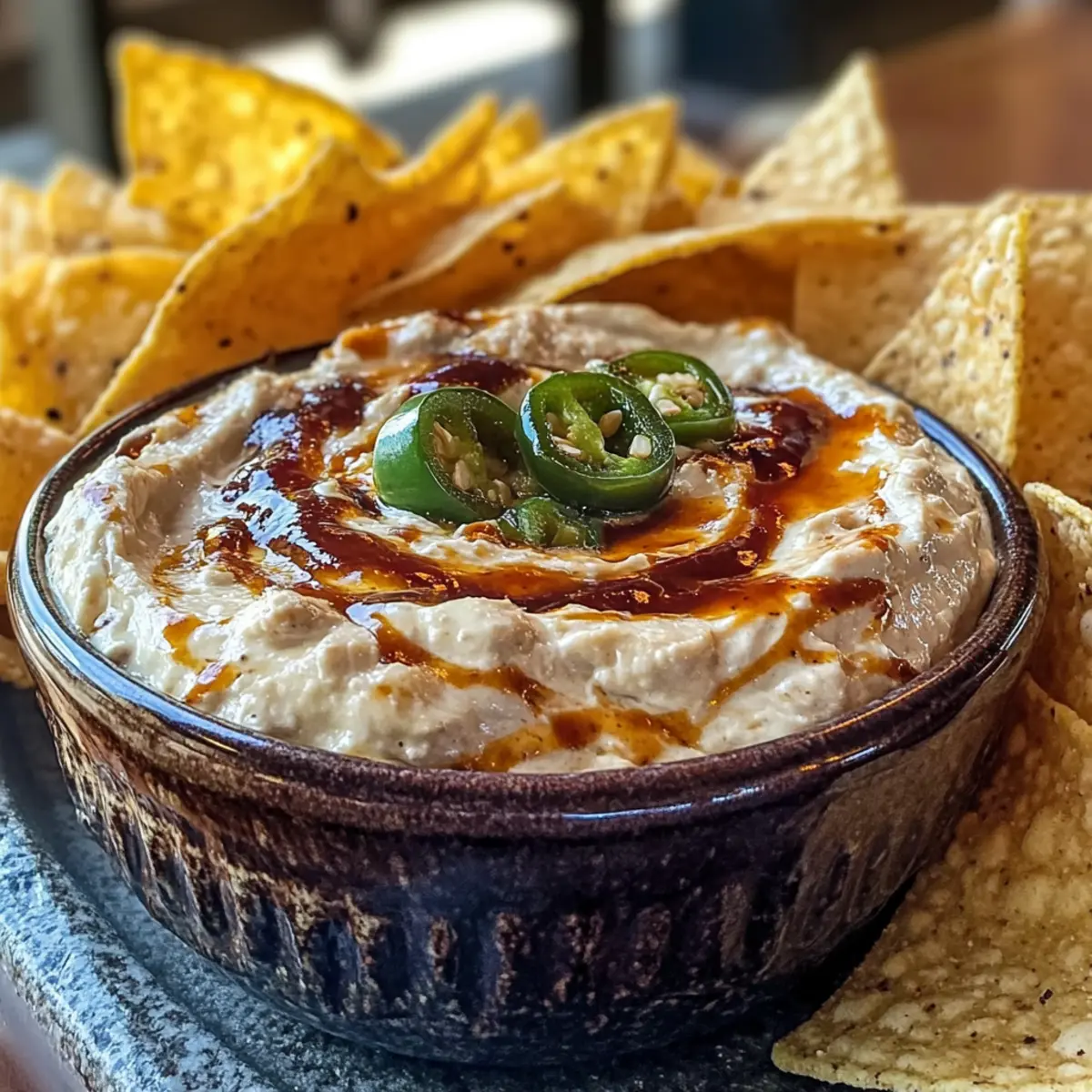 Würzige geröstete Jalapeño Cowboy-Frischkäse-Dip genießen