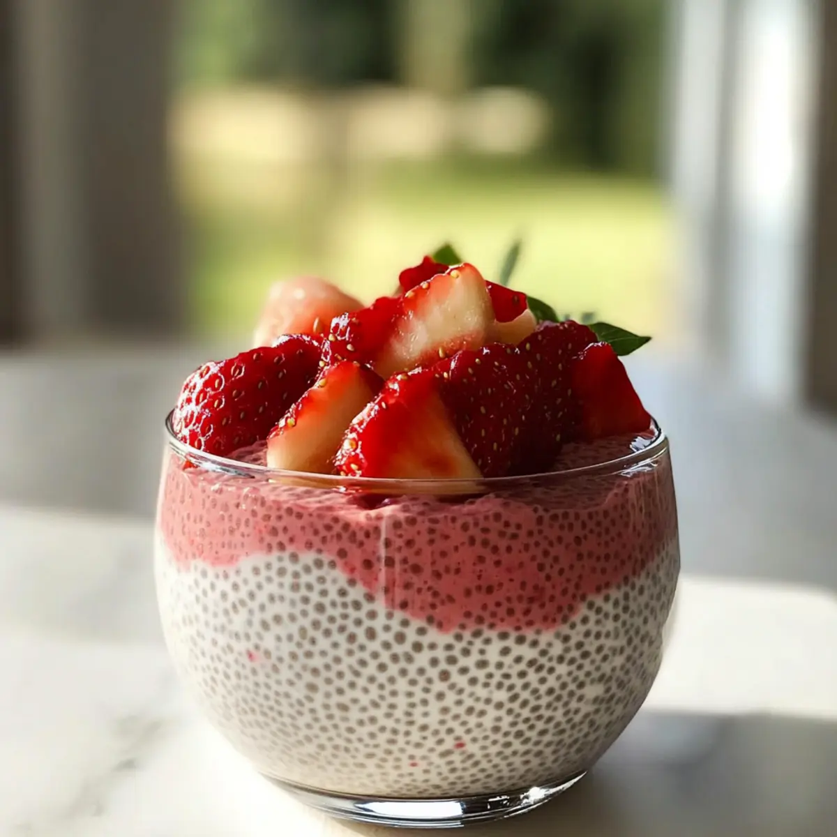 Erdbeere Chia Pudding für einen gesunden Start