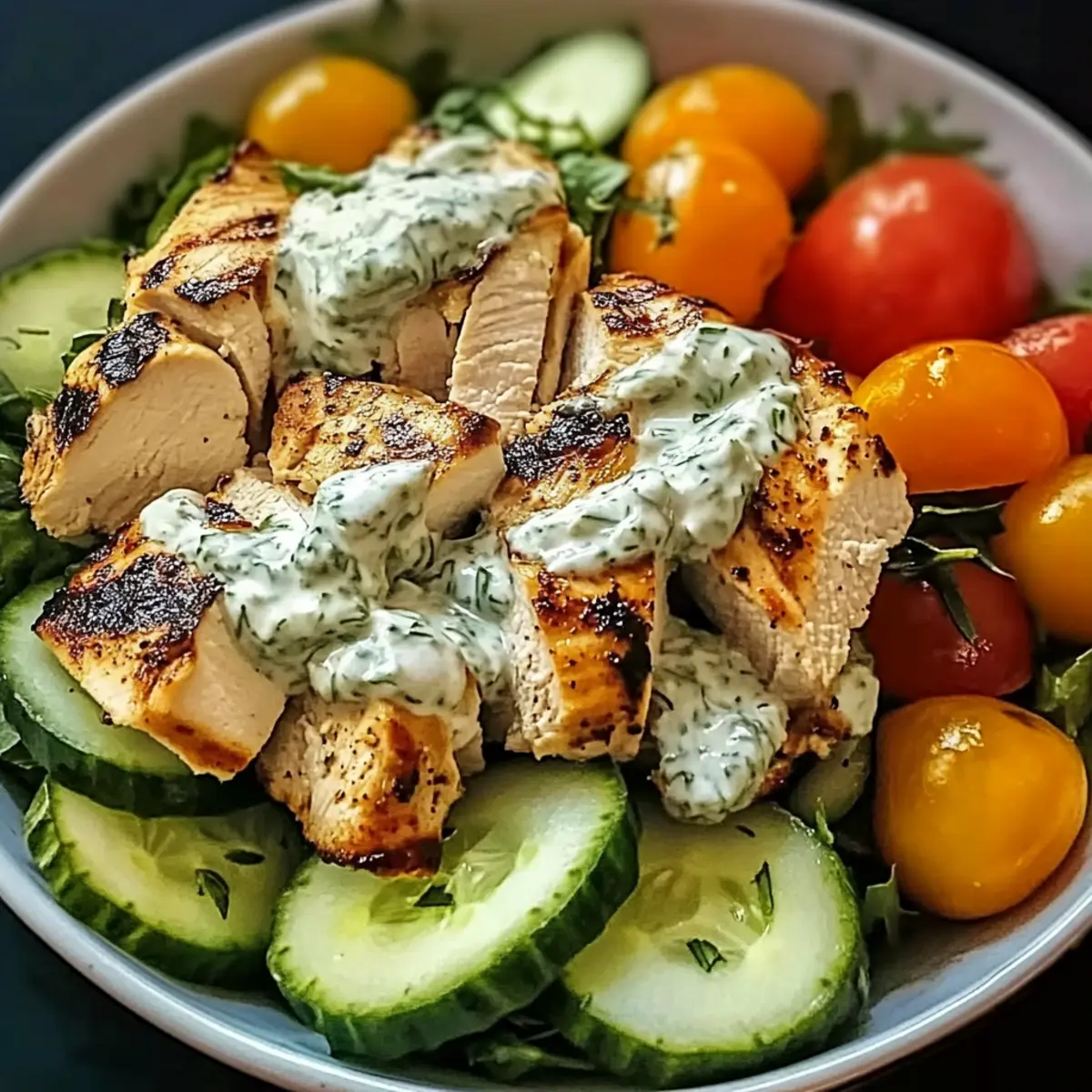 Tzatziki Hähnchensalat für den perfekten Sommergenuss