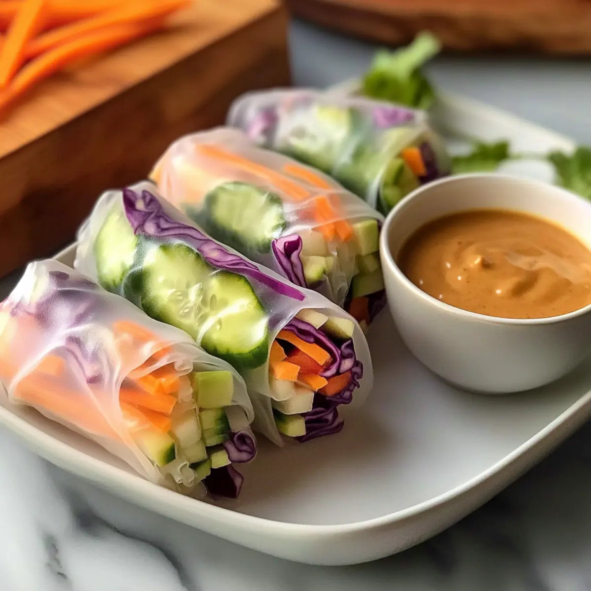 Vegane Sommerrollen mit perfekter Erdnusssoße
