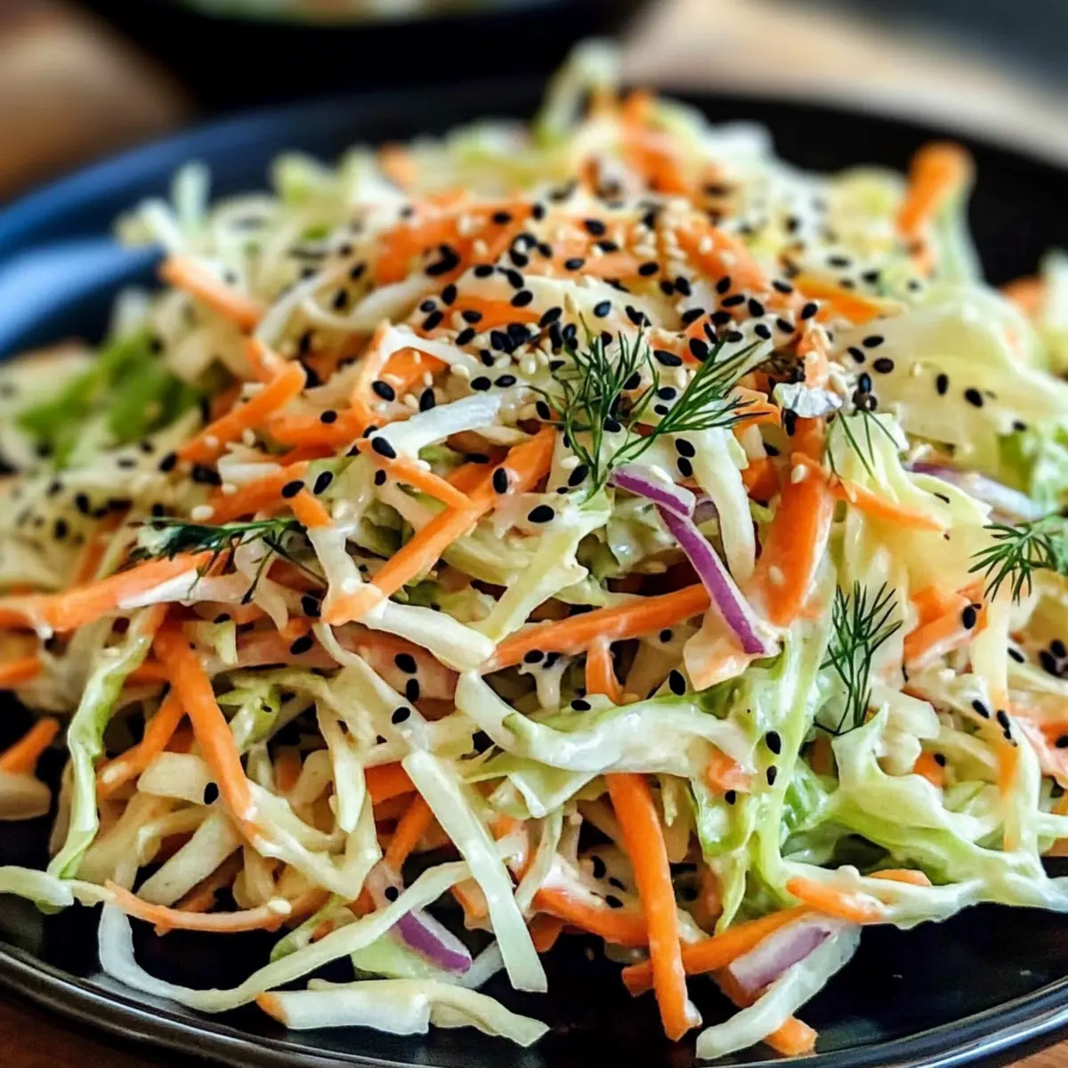 Kohlsalat und Karottensalat mit cremigem Dressing