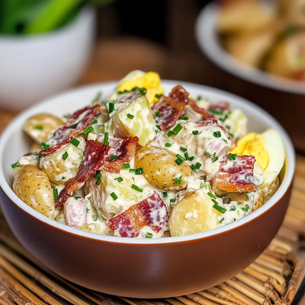 Caesar Kartoffelsalat mit knusprigem Bacon