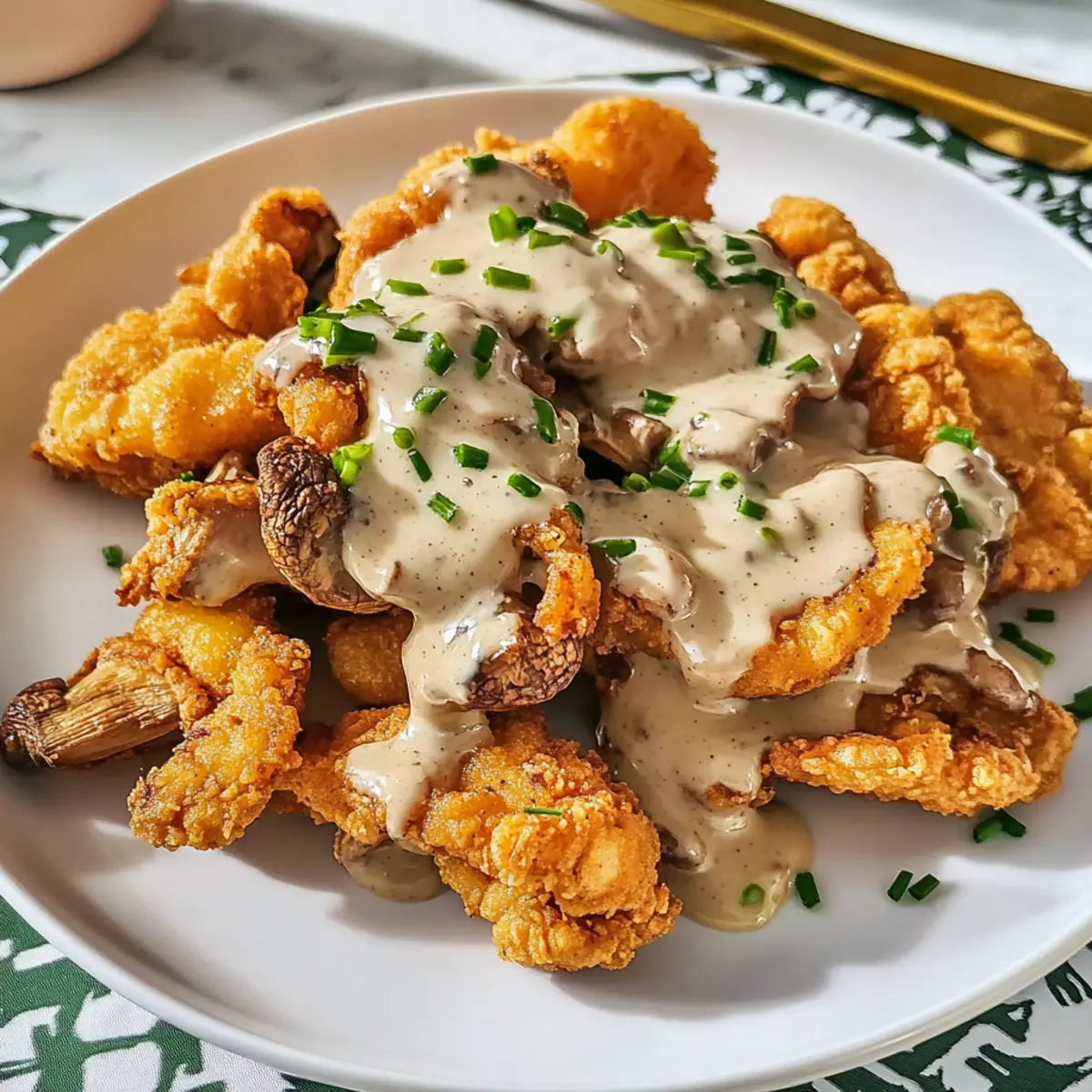 Hühnchen-gebackene Champignons & Soße für Zuhause