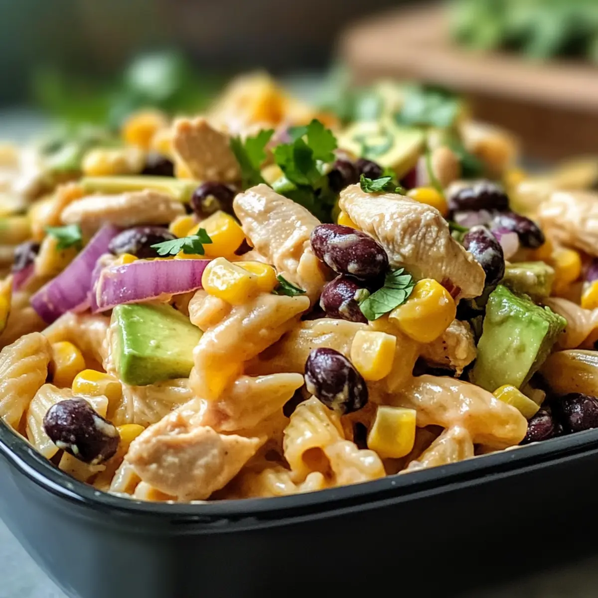 Chipotle Hähnchen Pasta Salat für jede Gelegenheit