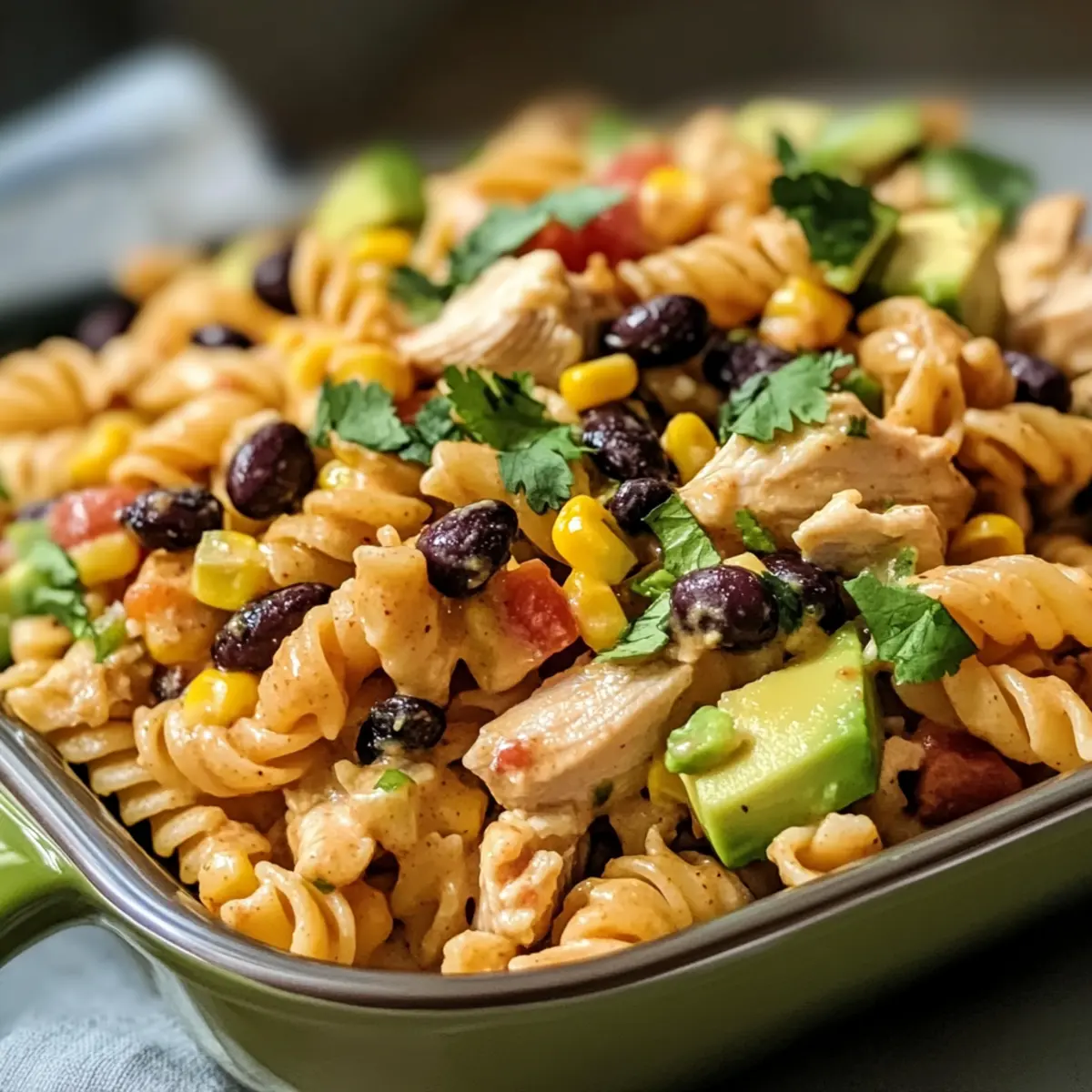 Chipotle Hähnchen Pasta Salat für perfekte Abende