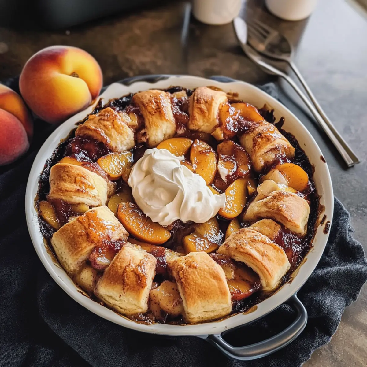 Zimtschnecken-Pfirsich-Cobbler für den Sommerzauber