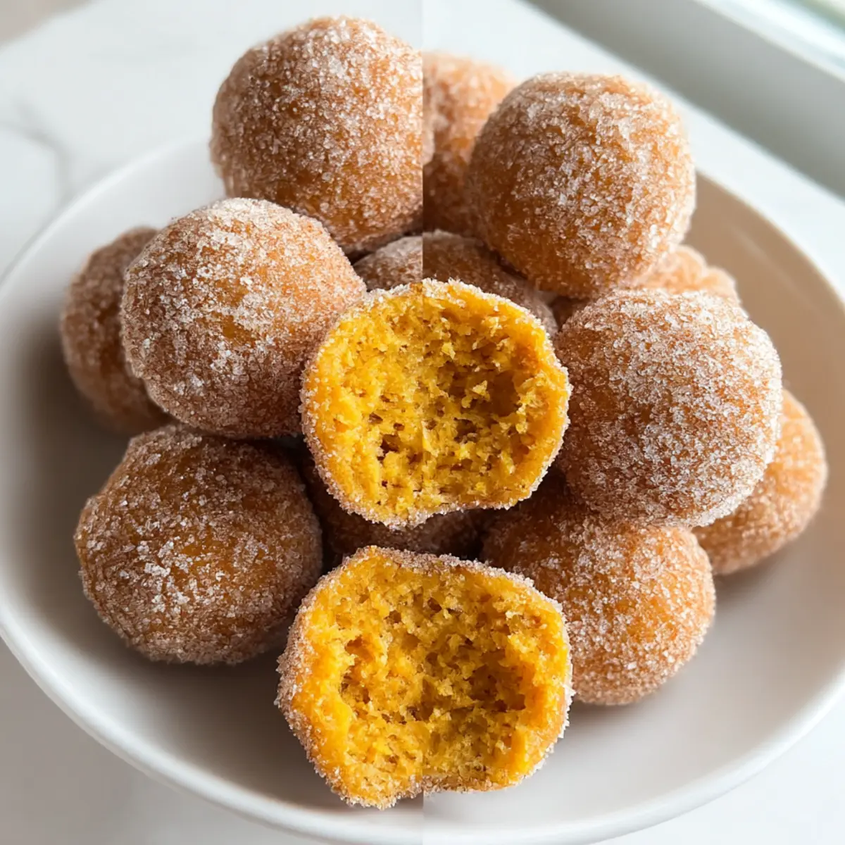 Zimt-Zucker-Kürbis-Donut-Löcher für den Herbst