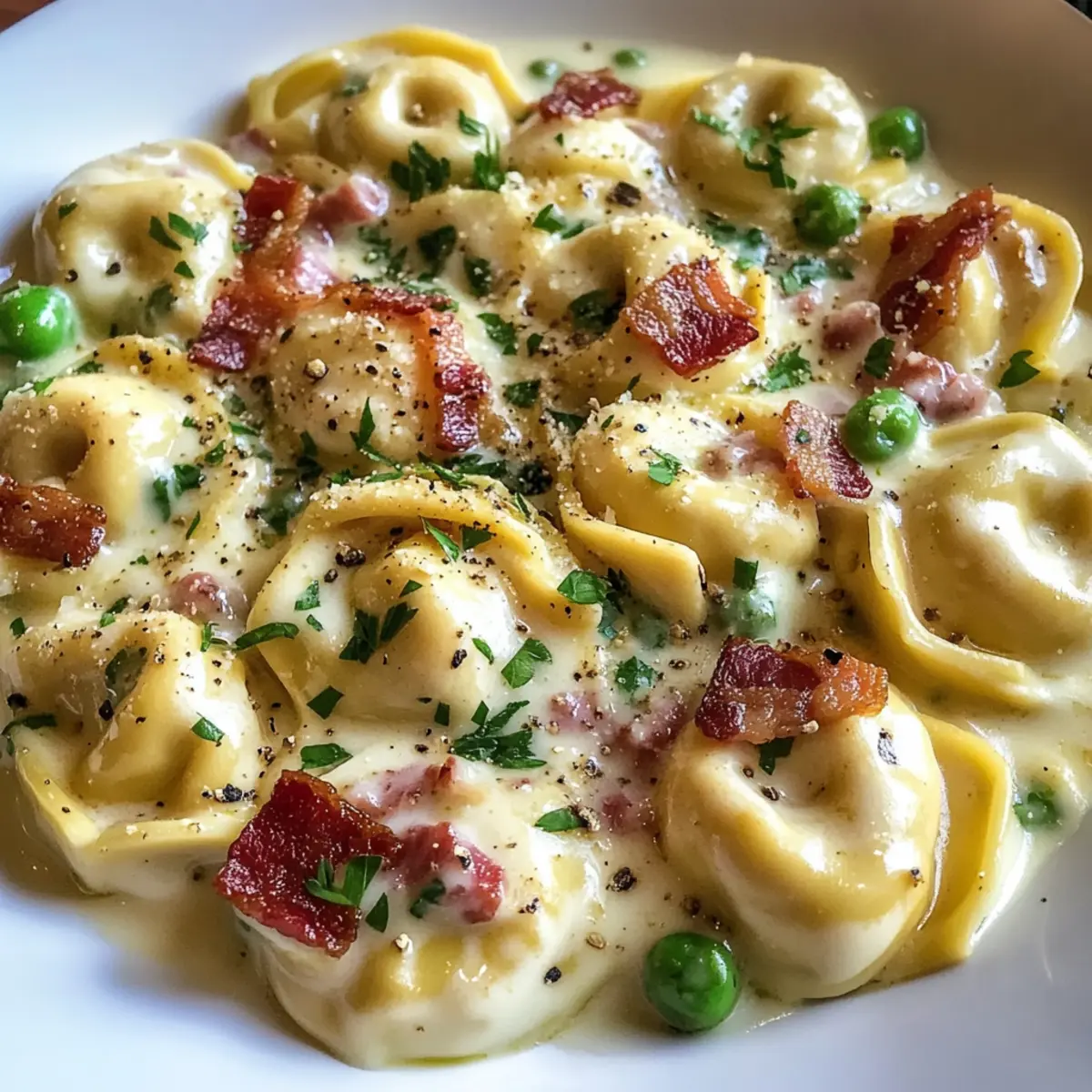 Cremige italienische Tortellini Carbonara für Einsteiger