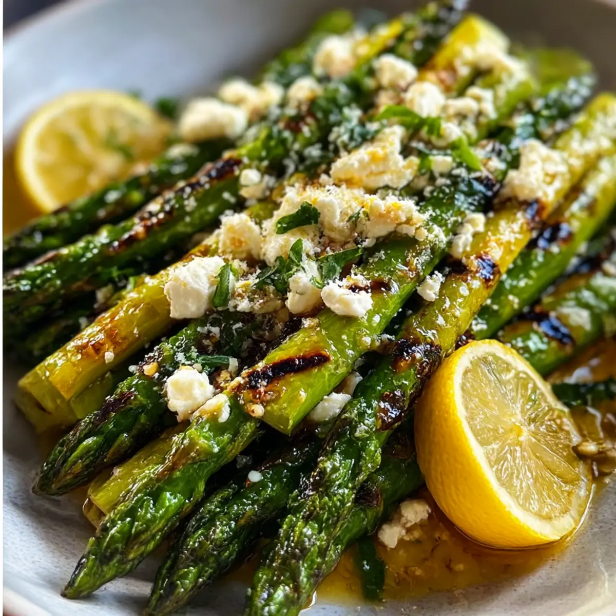 Gegrillter Spargel mit Zitrone und Feta Genuss
