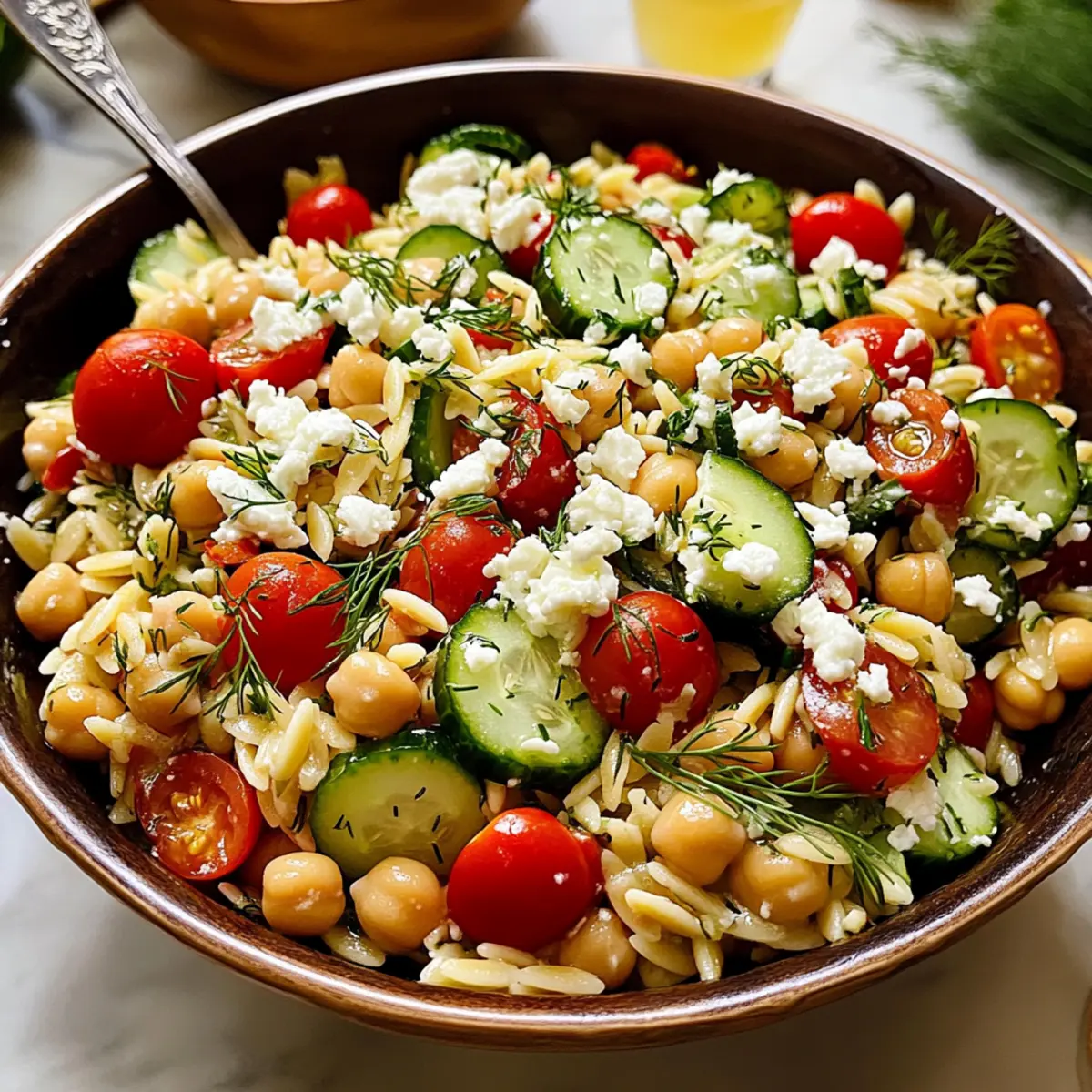 Griechischer Orzo-Salat für den perfekten Sommer Genuss