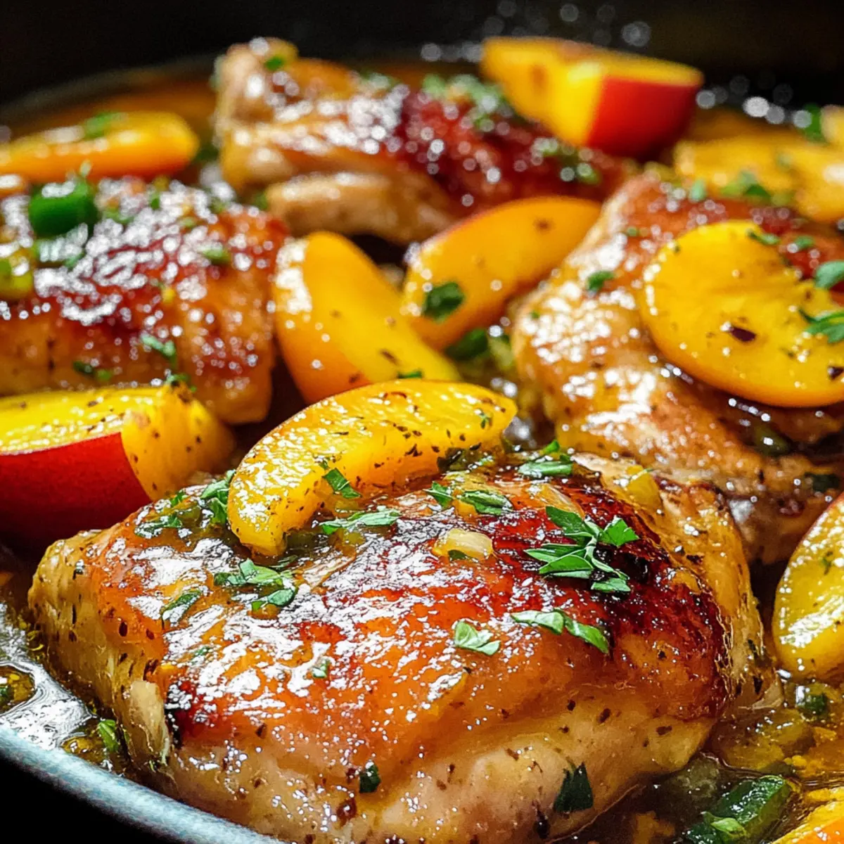 Jalapeño-Pfirsich-Hühnchen-Pfanne für den Sommer