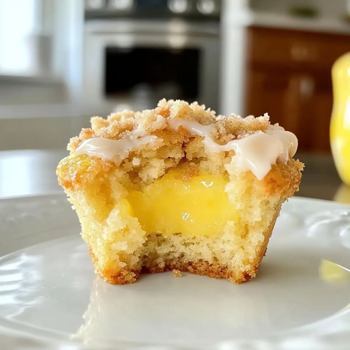 Zitronencreme Muffins mit streuseligem Topping