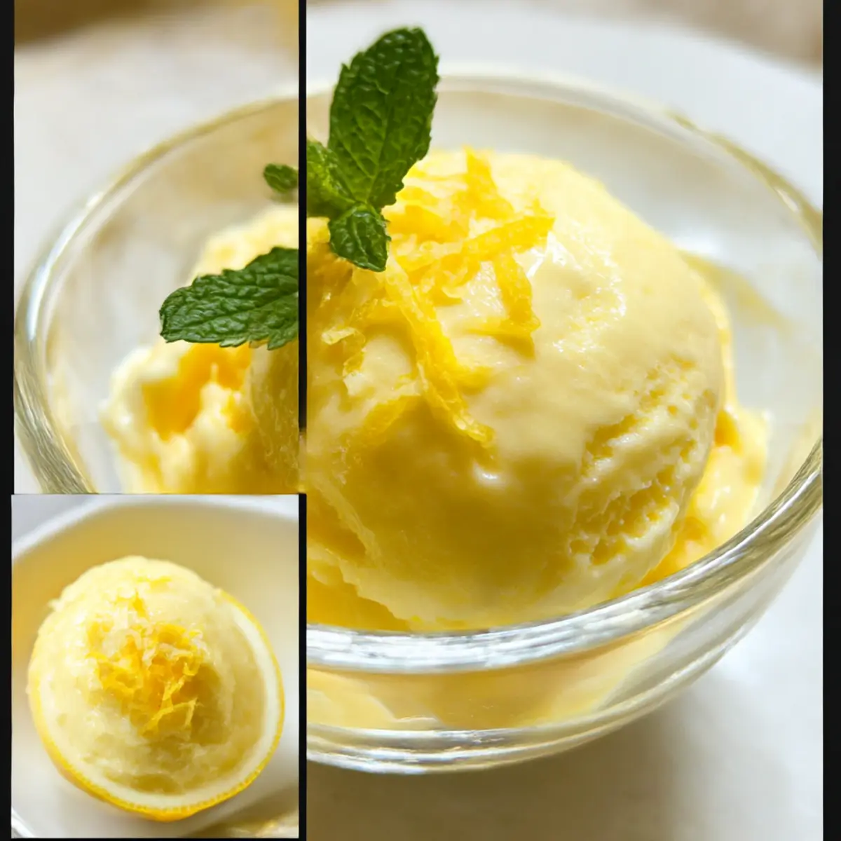 Zitronen gefrorener Joghurt für heiße Sommertage