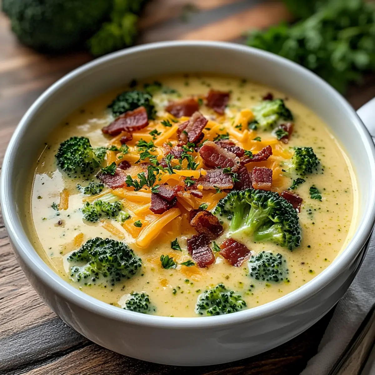 Beladene Brokkoli-Käse-Suppe für kalte Tage