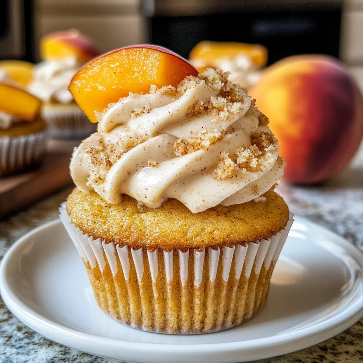 Pfirsich Cupcakes mit würziger Buttercreme