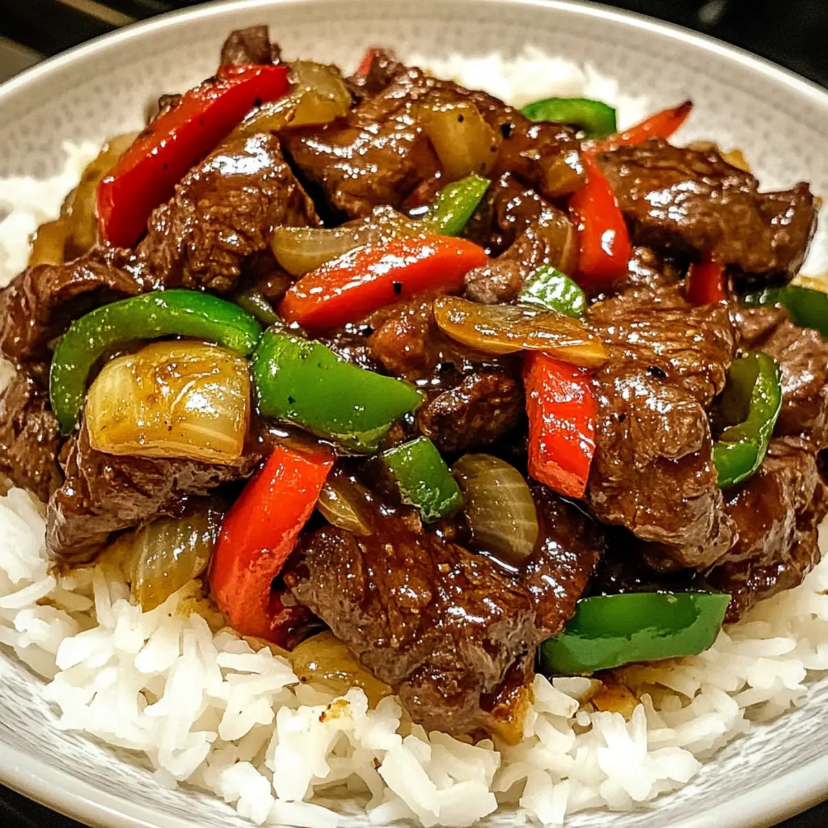 Pfeffersteak mit Paprika und Zwiebel schnell zubereiten