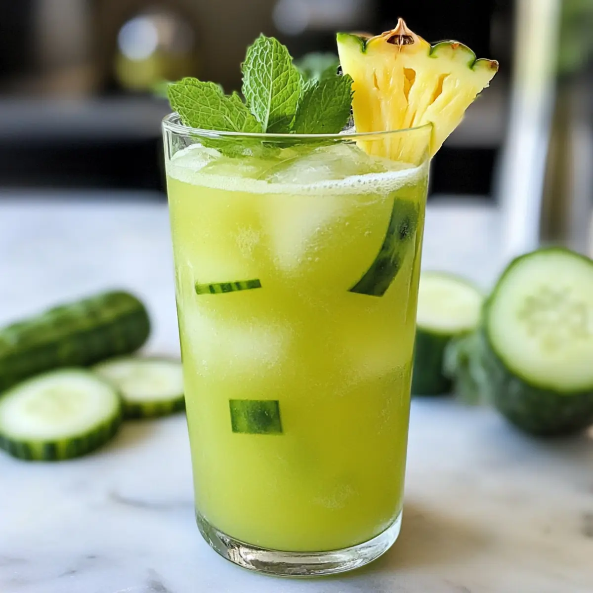 Erfrischende Ananas Gurke Agua Fresca für den Sommer