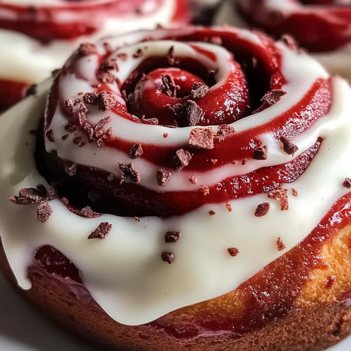 Rote Samt Zimtschnecken für den perfekten Valentinstag