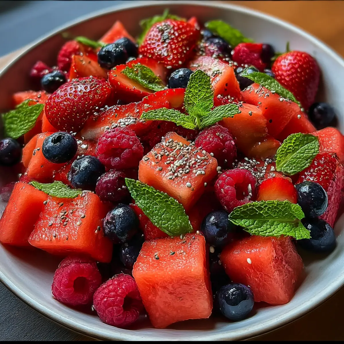 Erfrischender Wassermelonen-Salat Rezept für den Sommer