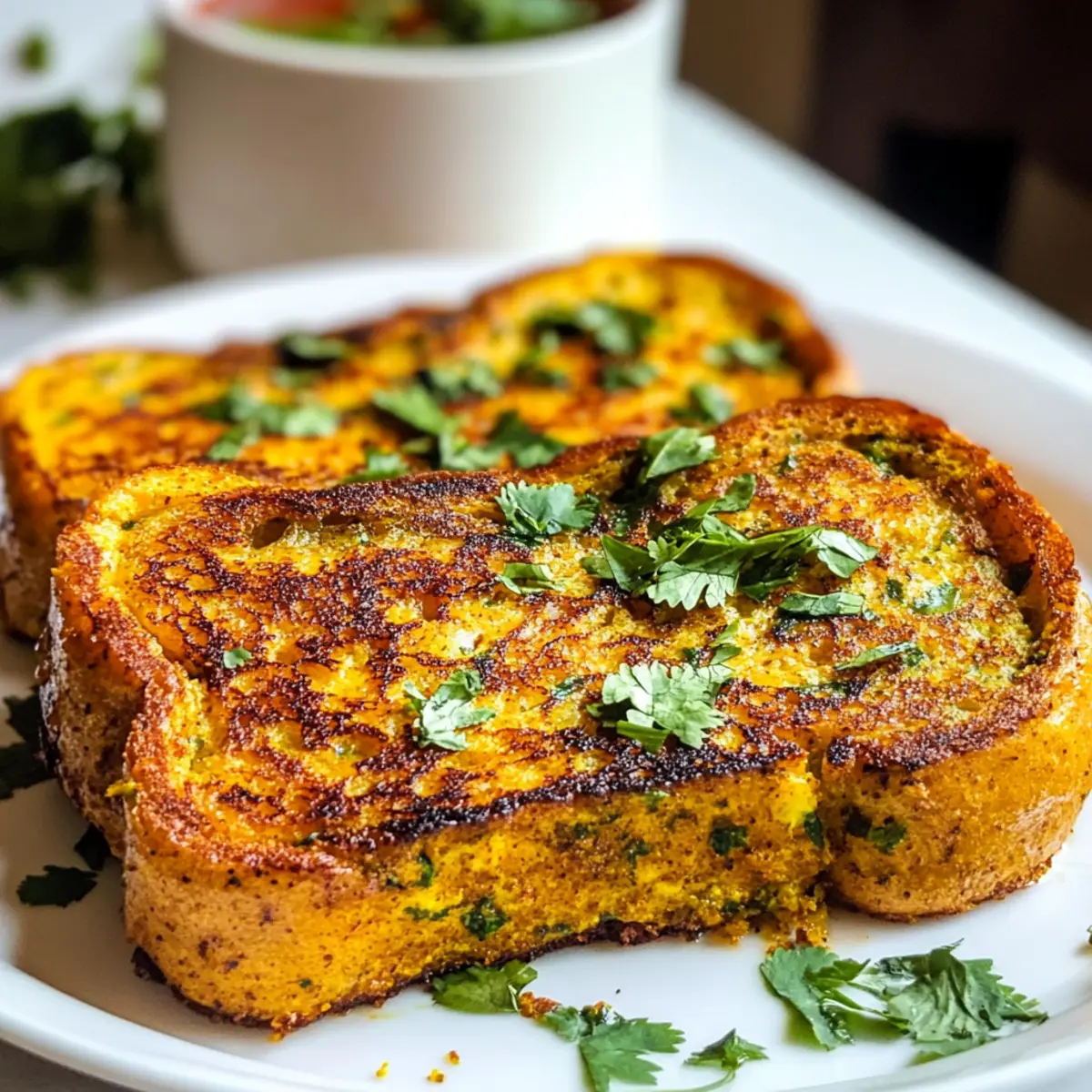 Herzhafter Masala-Toast mit Kurkuma und Chili genießen
