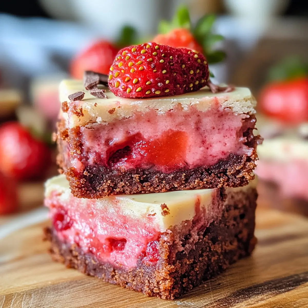 Erdbeer-Brownies mit weißer Schokolade genießen