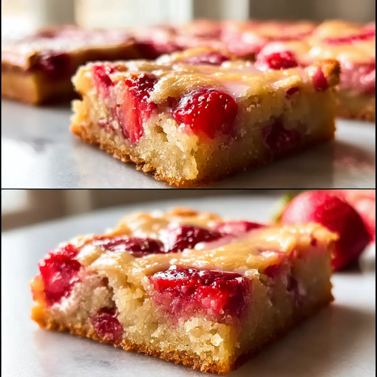 Erdbeer-Zitronen-Blondies für den perfekten Sommergenuss