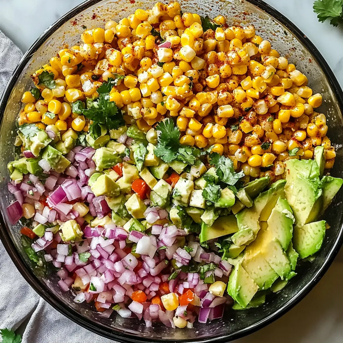 Straßenmaissalat mit Avocado für jeden Anlass