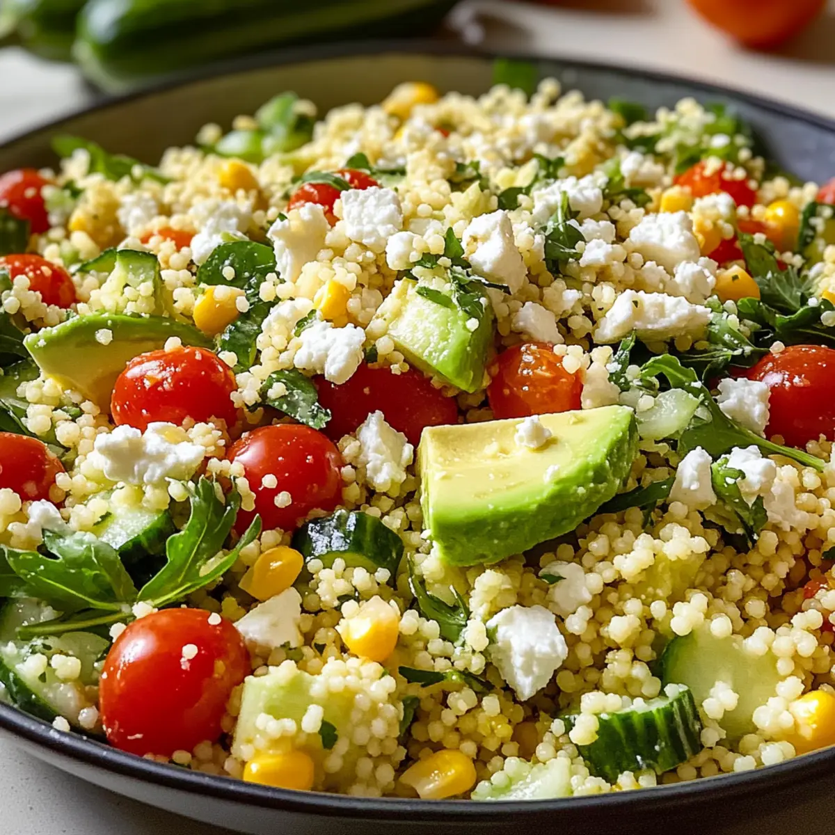 Frischer Sommer-Couscous-Salat mit Avocado