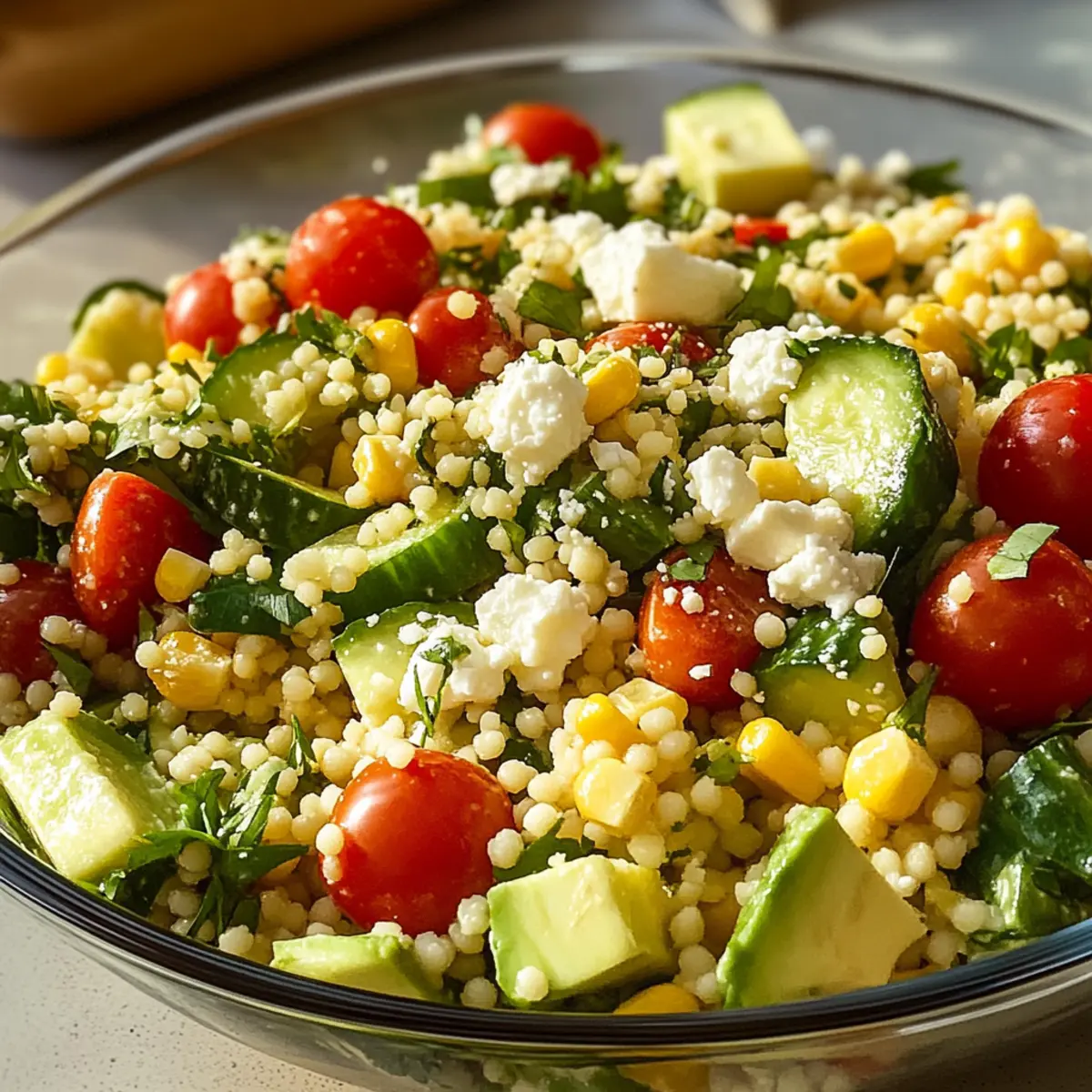 Sommer Couscous Salat mit frischen Gemüsevariationen