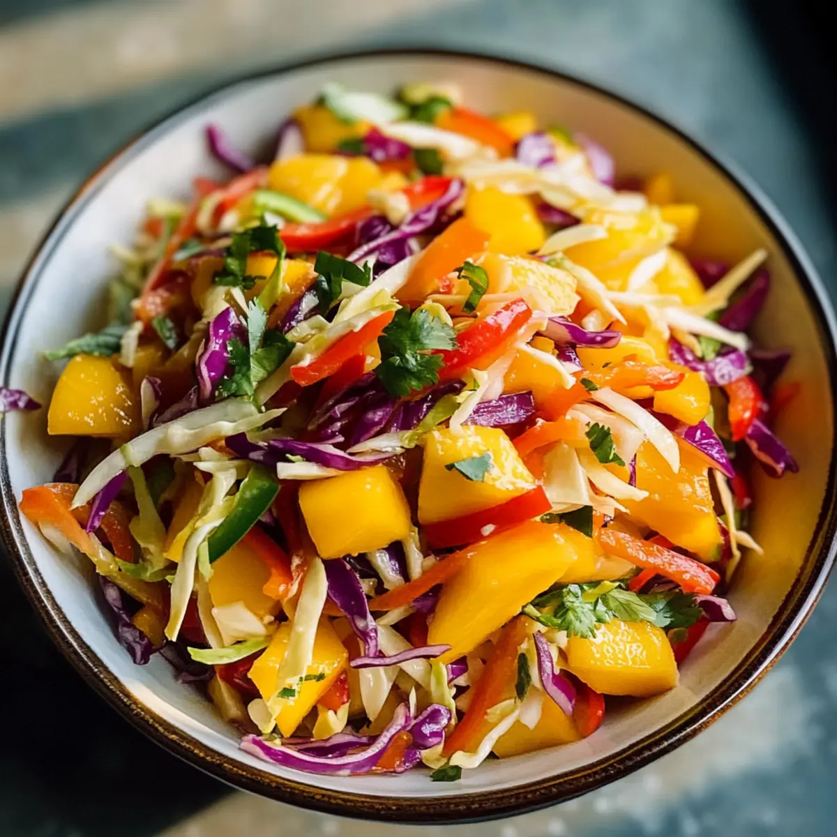 Süß-saurer Mango-Slaw für Grillabende