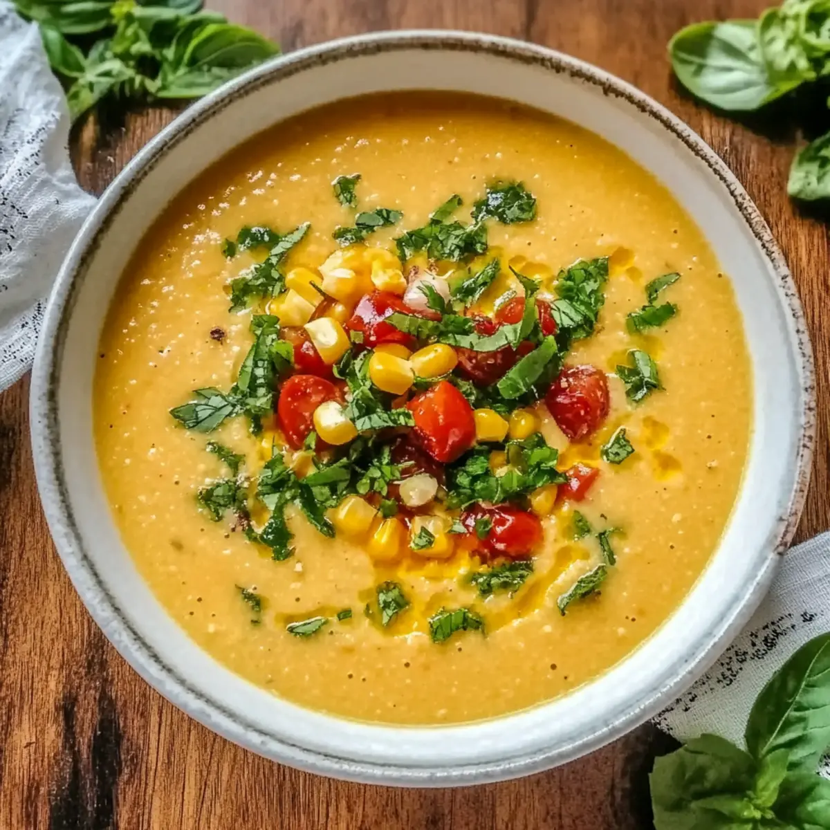 Süßer Mais Gazpacho Rezept für heiße Sommertage